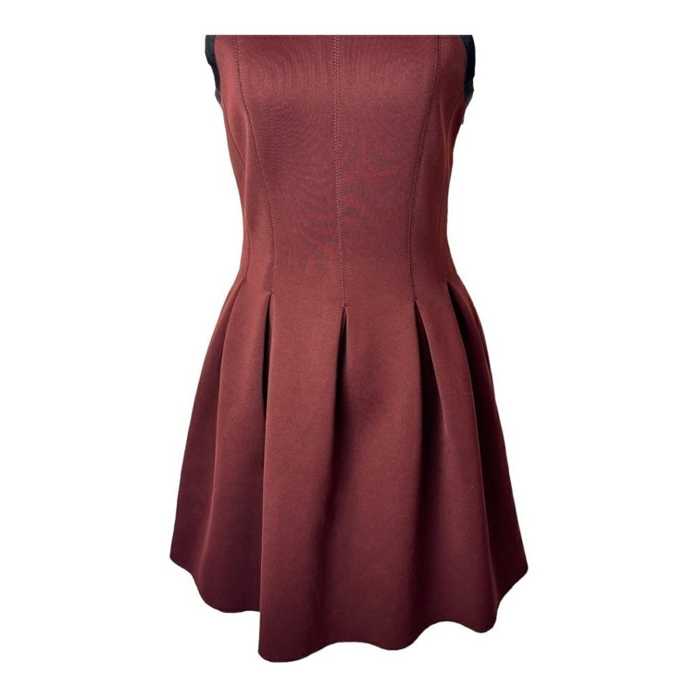 T Alexander Wang Brown Crew Neck Racerback Neoprene Mini Skater Dress Size S‎ - Picture 8 of 11